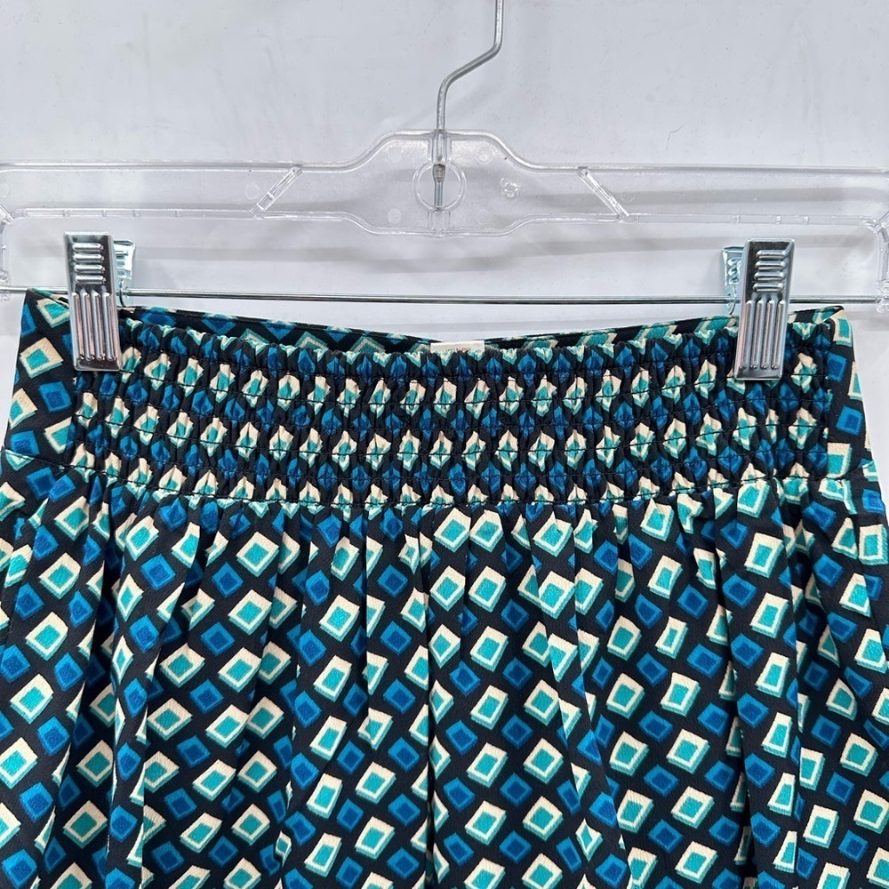 BAND OF THE FREE Colette teal diamond ruffled hem mini woman retro skirt NWT XS - Picture 9 of 11
